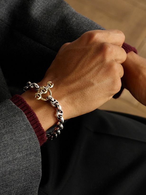 Photo: HOORSENBUHS - Open-Link™ Sterling Silver Diamond Chain Bracelet - Silver