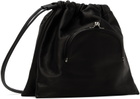 Y's Black Soft Leather Metal Clasp Pochette Bag