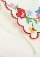 Rixo Didi Floral-embroidered Woven top Cream