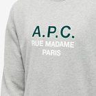 A.P.C. Men's Madame Logo Crew Sweat in Heathered Grey
