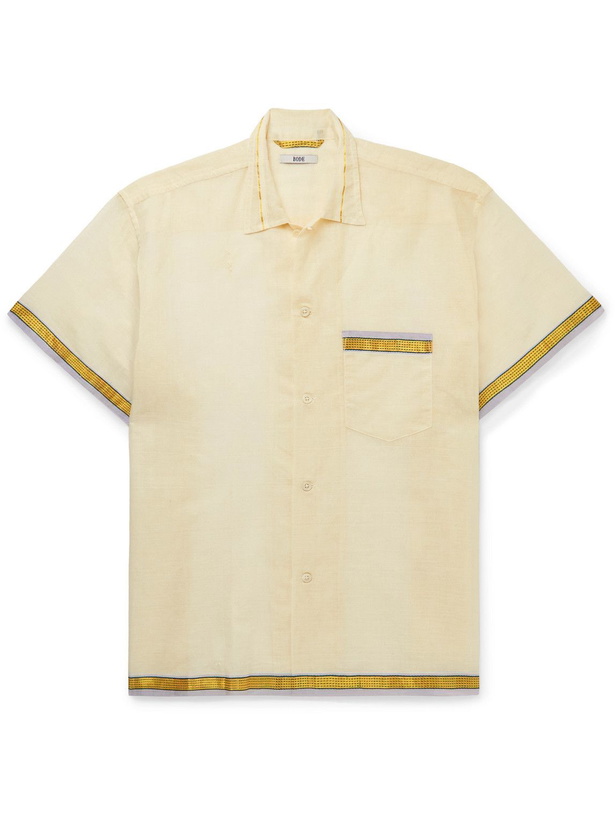 Photo: BODE - Jacquard-Trimmed Cotton Shirt - Neutrals