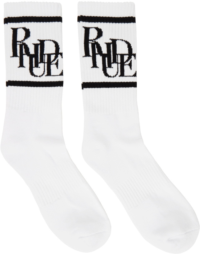 Photo: Rhude White & Black Scramble Logo Sock