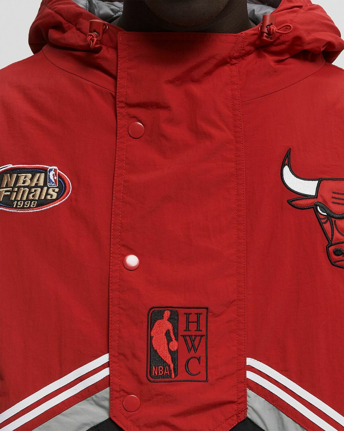 Mitchell & Ness NBA THROW IT BACK RETRO JACKET VINTAGE LOGO CHICAGO BULLS Black Mens College Jackets/Team Jacket