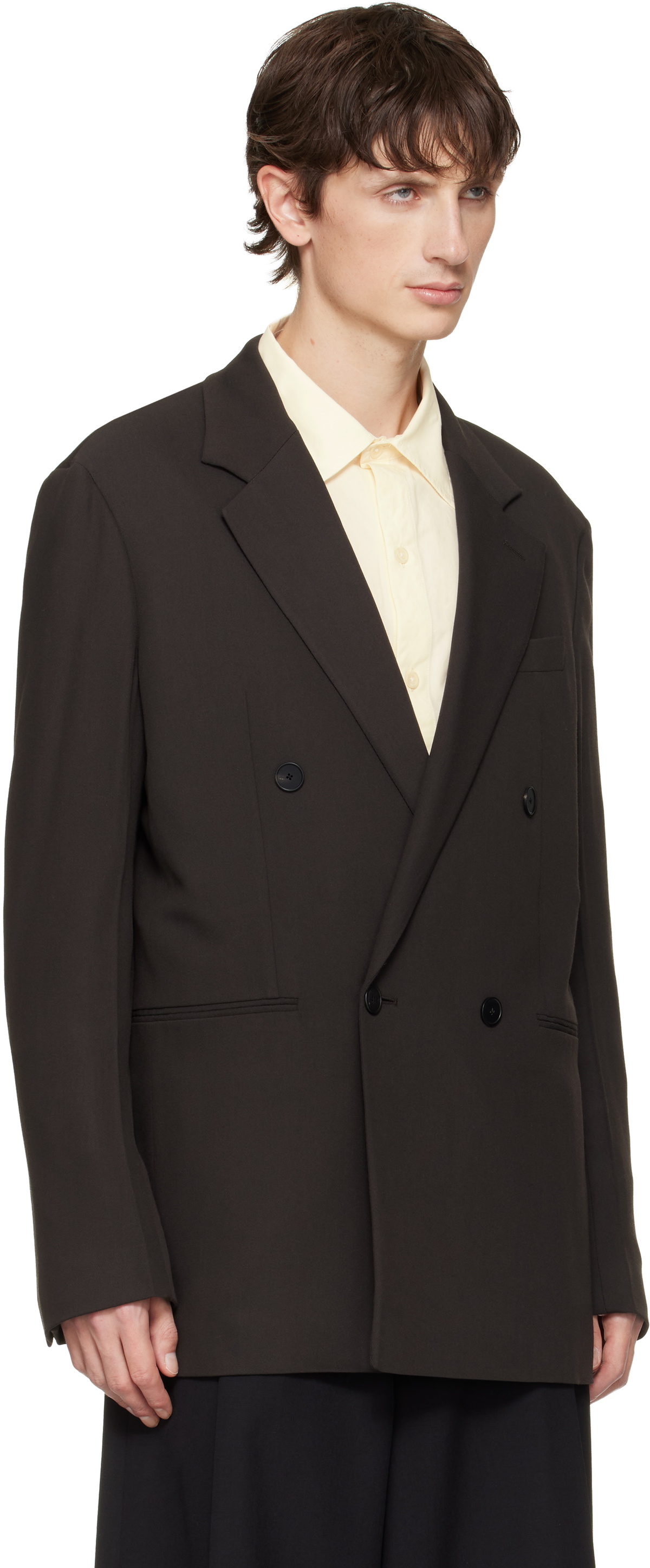 Lanvin Brown Double-Breasted Blazer