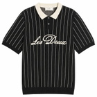 Les Deux Men's Pinstripe Knitted Polo in Black