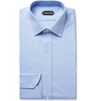 TOM FORD - Light-Blue Slim-Fit Puppytooth Cotton Shirt - Light blue