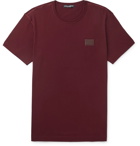 Dolce & Gabbana - Slim-Fit Logo-Appliquéd Cotton-Jersey T-Shirt - Burgundy