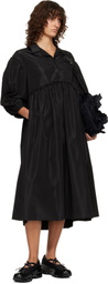 Simone Rocha Black Embellished Signature Smock Shirt Midi Dress