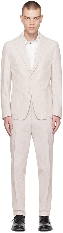 Photo: BOSS Beige Slim-Fit Suit
