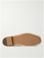 Wales Bonner - Leather-Trimmed Shearling Collapsible-Heel Loafers - Neutrals