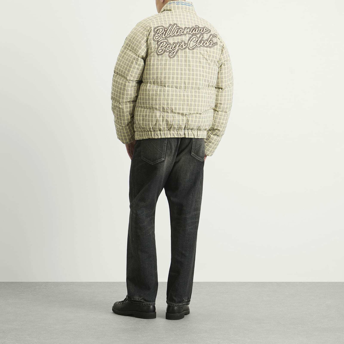 Billionaire Boys Club Men's Script Nylon Check Puffer Jacket in Brown Check