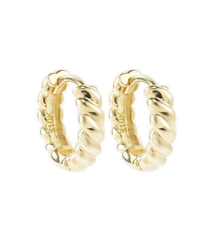 Photo: Stone and Strand Brioche 10kt yellow gold hoop earrings