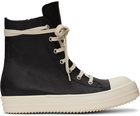 Rick Owens Black Washed Calf Sneakers