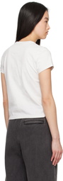 alexanderwang.t Off-White Distressed Logo Shrunken T-shirt