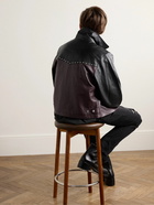 Enfants Riches Déprimés - Signature Studded Two-Tone Leather Western Jacket - Black