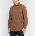Massimo Alba - Striped Watercolour-Dyed Cotton Shirt - Light brown
