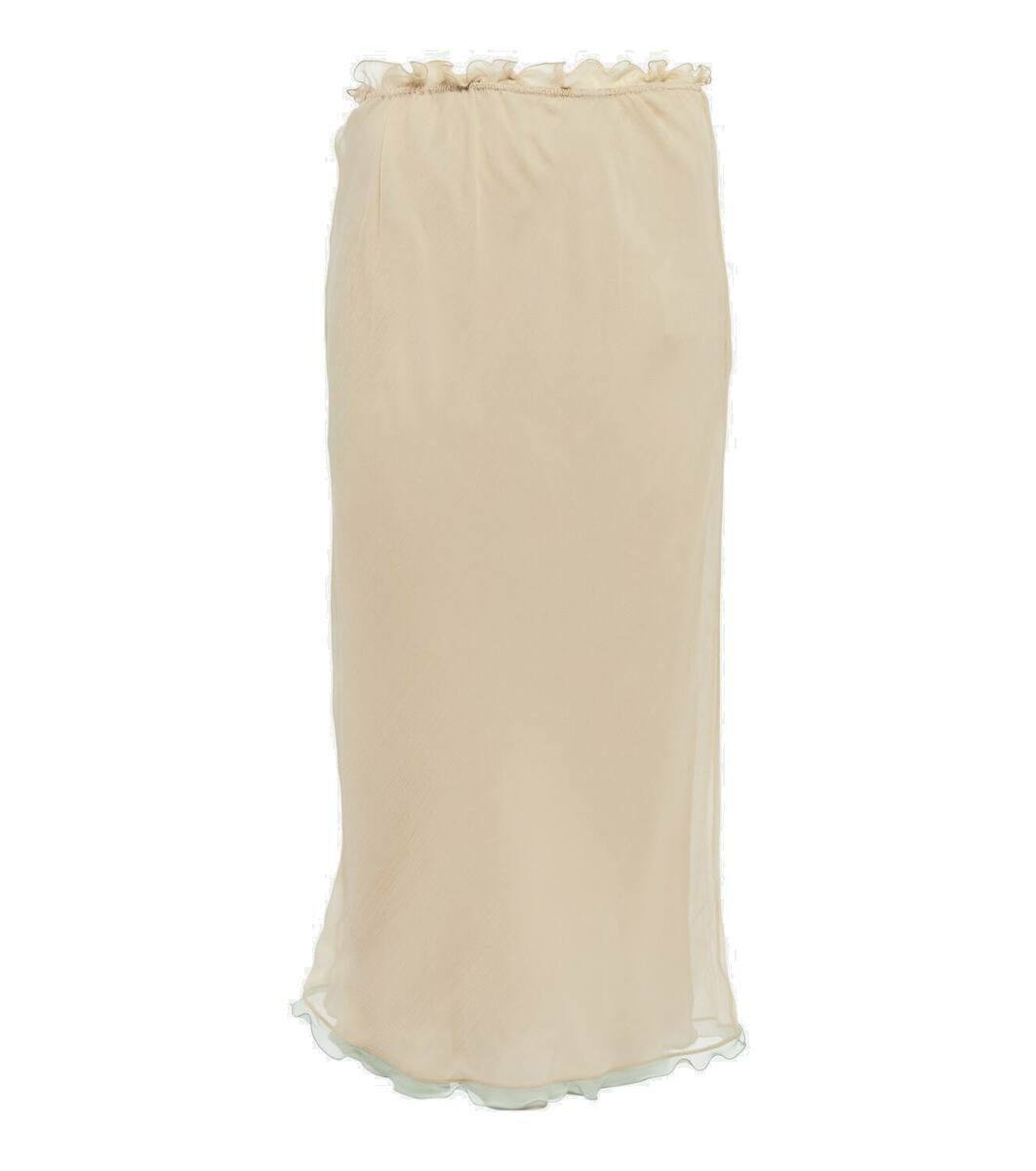 Fendi Asymmetric silk satin midi skirt Fendi
