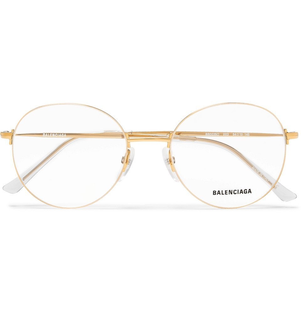Balenciaga - Round-Frame Gold-Tone Optical Glasses - Gold