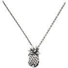 Saint Laurent Silver Pineapple Pendant Necklace