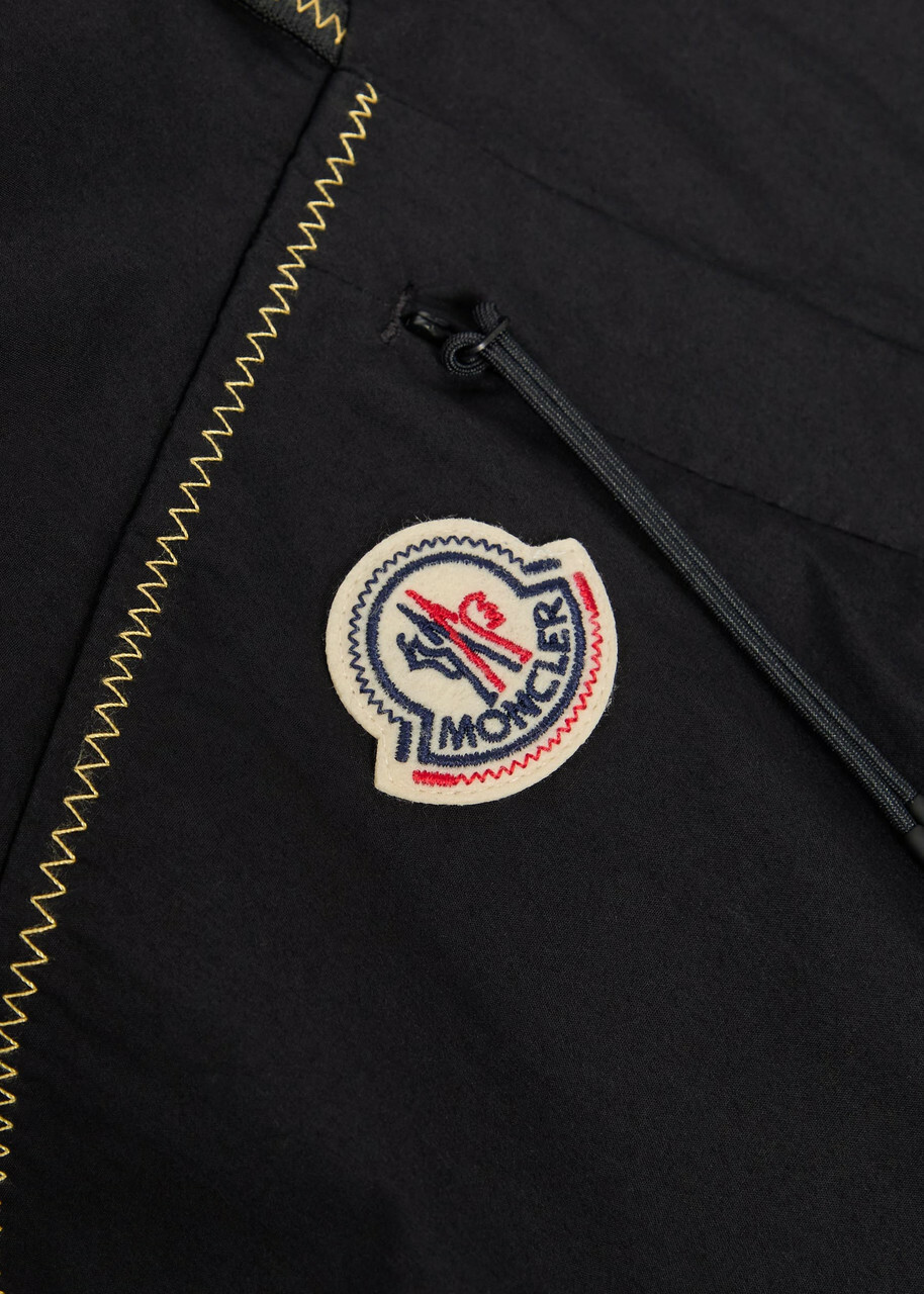 Moncler Logo Contrast-stitch Cotton-poplin Shorts Black