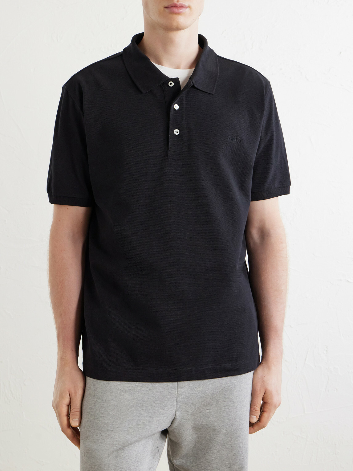 A.P.C. - Joe Cotton-Piqué Polo Shirt - Black