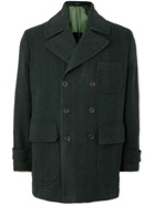 Rubinacci - Herringbone Wool Peacoat - Green