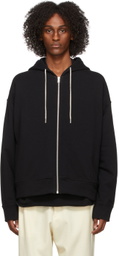 Jil Sander Black Cotton Zip Hoodie
