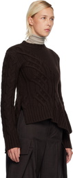 sacai Brown Wool Knit Sweater