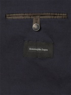 ERMENEGILDO ZEGNA - Slim-Fit Garment-Dyed Stretch Cotton and Silk-Blend Blazer - Blue - IT 46