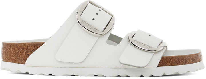 Photo: Birkenstock White Narrow Arizona Big Buckle Sandals