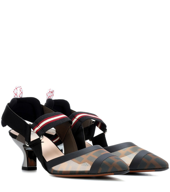Photo: Fendi Colibrì mesh slingback pumps