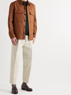 Tod's - Tapered Pleated Cotton and Linen-Blend Twill Trousers - Neutrals