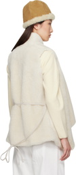 LE17SEPTEMBRE Beige Shawl Collar Faux-Shearling Vest
