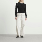 ST. Agni Women's Wool Fine Line Cardigan in Black/Off White