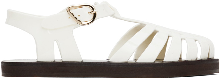 Photo: Ancient Greek Sandals White Homeria Jelly Sandals