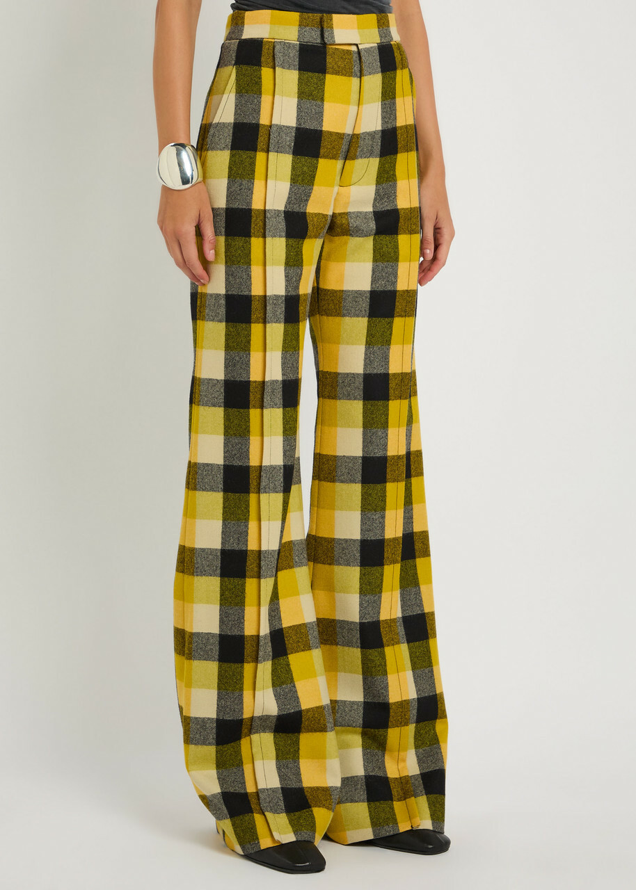 Vivienne Westwood Checked Flared-leg Trousers Yellow