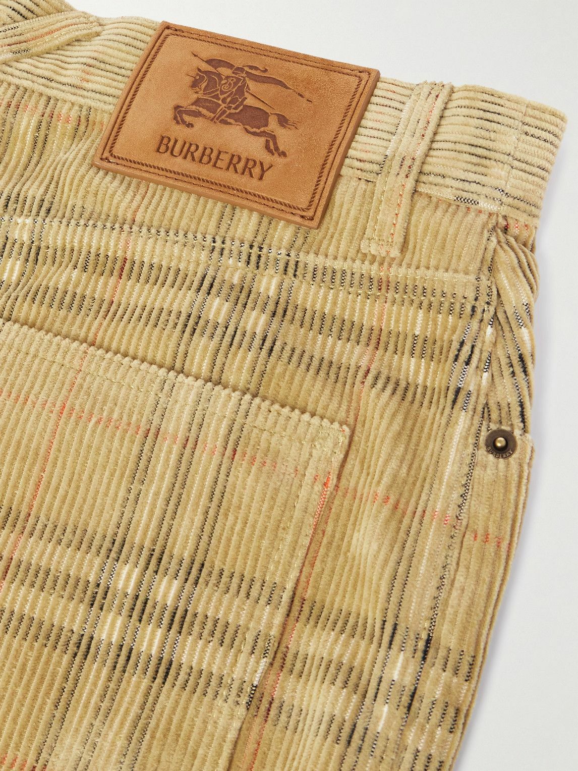 Burberry - Straight-Leg Checked Cotton-Corduroy Trousers - Neutrals