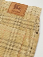 Burberry - Straight-Leg Checked Cotton-Corduroy Trousers - Neutrals