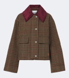 Ganni Checked wool-blend twill jacket