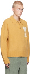 AMI Paris Yellow Ami de Coeur Polo