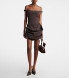 Magda Butrym Gathered off-shoulder denim minidress