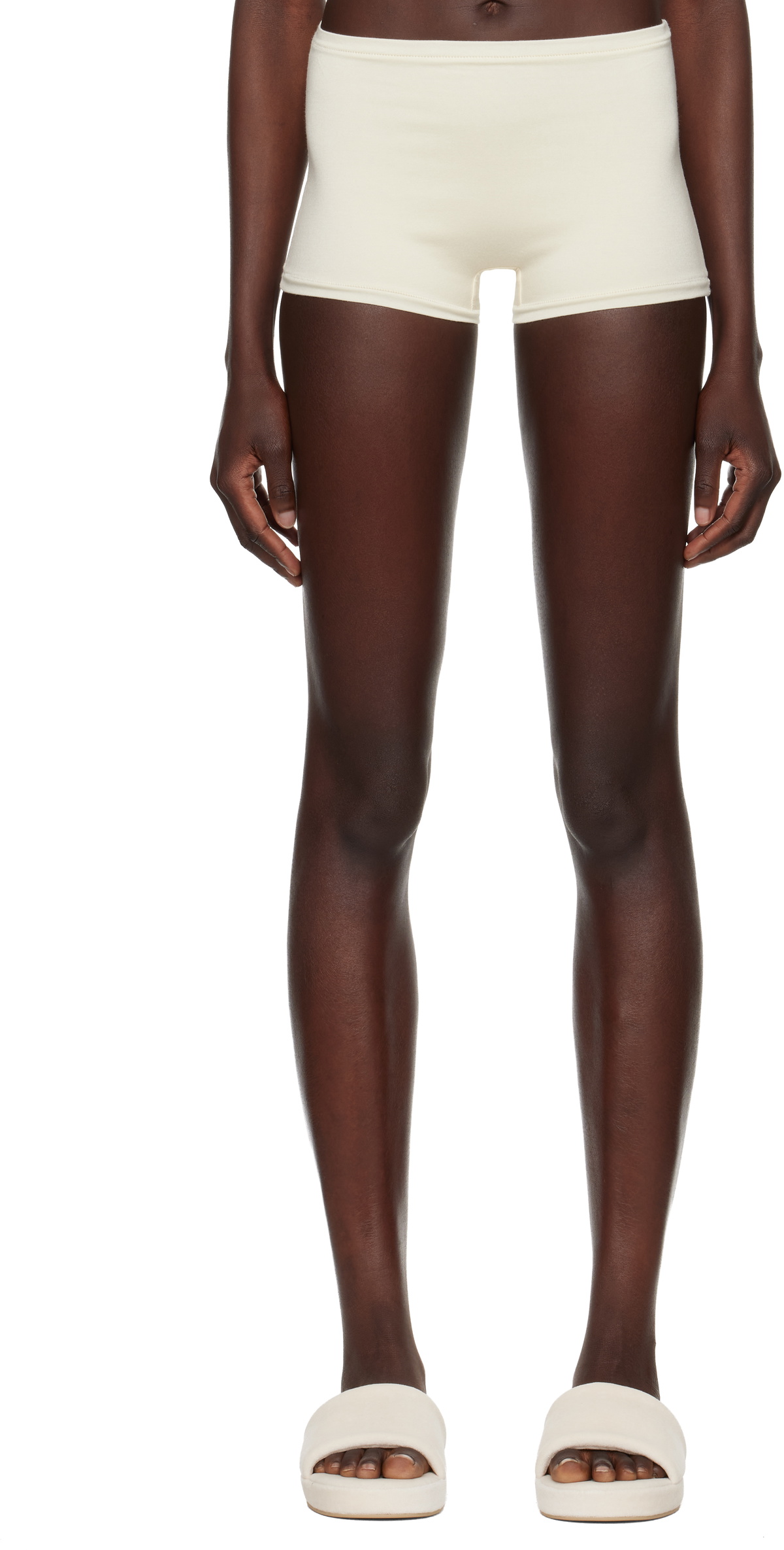 ÉTERNE Off-White High Waisted Boy Shorts
