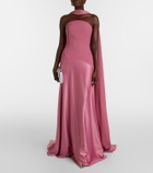 Solace London Mae satin-paneled bustier gown