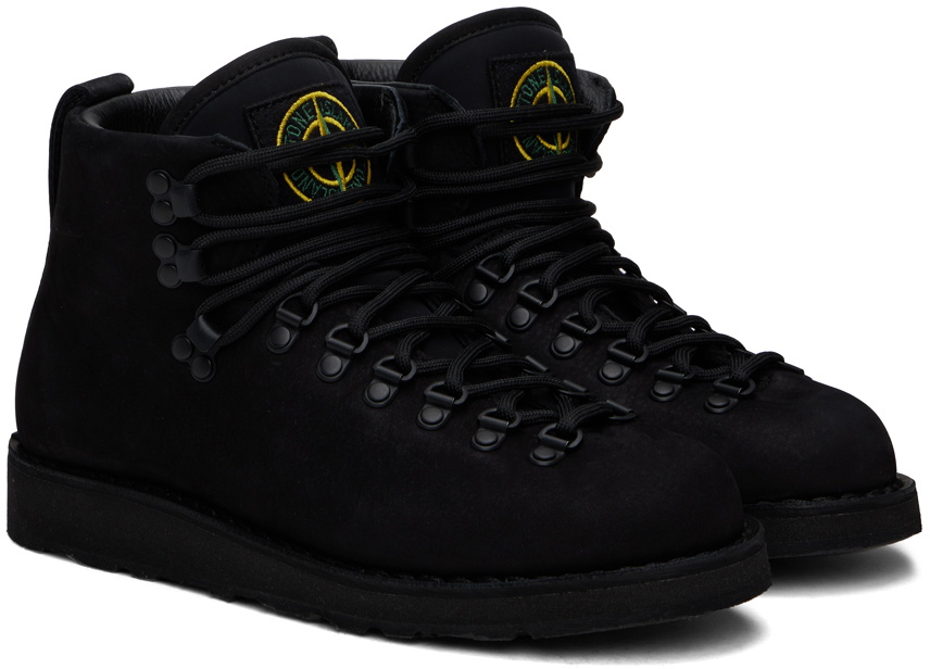 Stone Island Black S0204 Nabuk Leather Boots