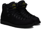 Stone Island Black S0204 Nabuk Leather Boots