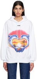 MSGM White Dolphin Hoodie