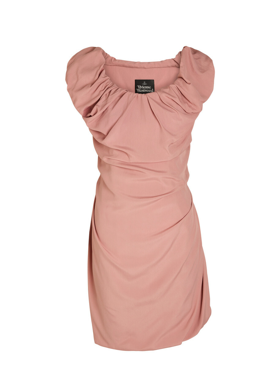 Vivienne Westwood Ginnie Amber Draped Woven Mini Dress Light Pink