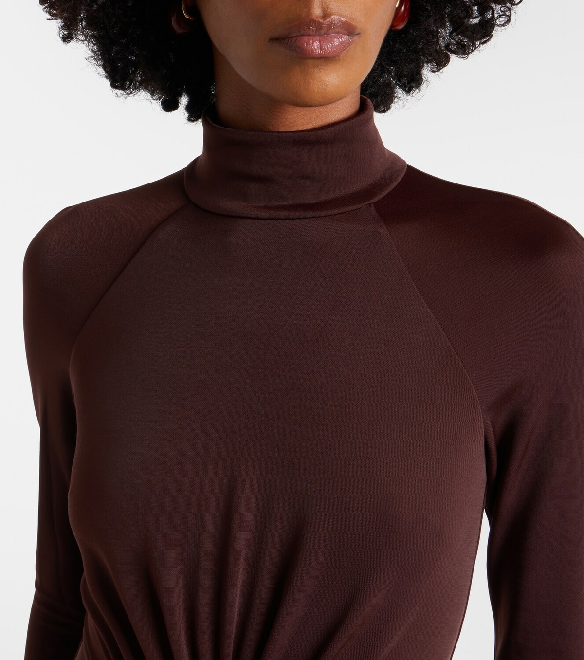 Rebecca Vallance Embellished gathered jersey gown