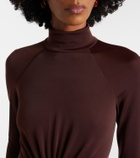 Rebecca Vallance Embellished gathered jersey gown