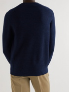 Loro Piana - Ribbed Cashmere, Linen and Silk-Blend Sweater - Blue